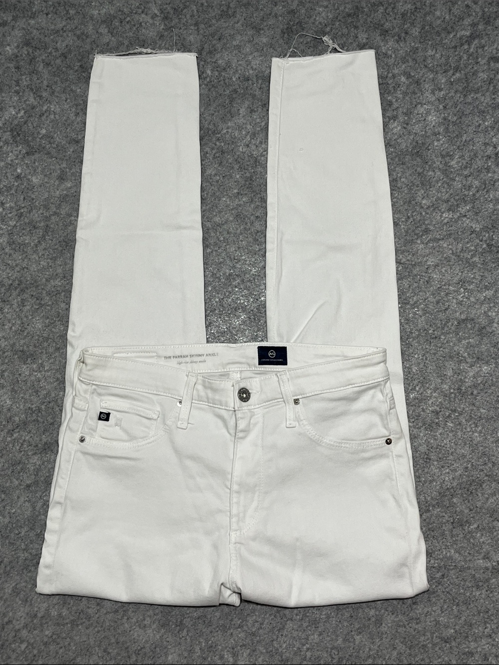 Ag Adriano Goldschmied Women’s ‘The Farrah Skinny Ankle’ High Rise White Jeans